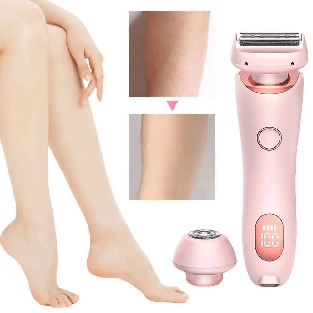 Bikini Trimmer for Women Waterproof Hair Removal Razor Rechargeable Pubic Hair Trimmer 2 in 1 for Pubic Legs Body HairXJ241207