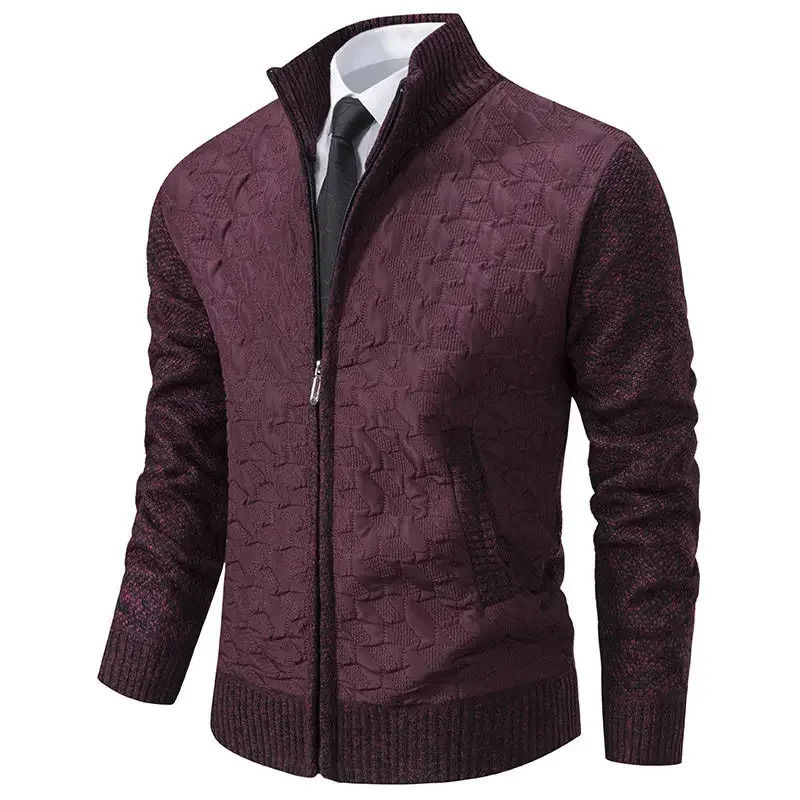 Intelligent leisure knitted cardigan mens 2024 autumn and winter business ultrathin sweater jacket 241206