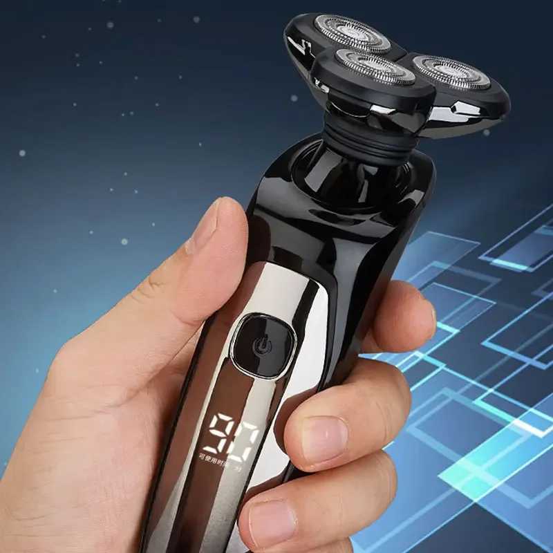 Kemei 1524 LCD Display Waterproof Electric Shaver For Men Wet Dry Beard Electric Razor Facial Shaving Machine RechargeableXJ241207