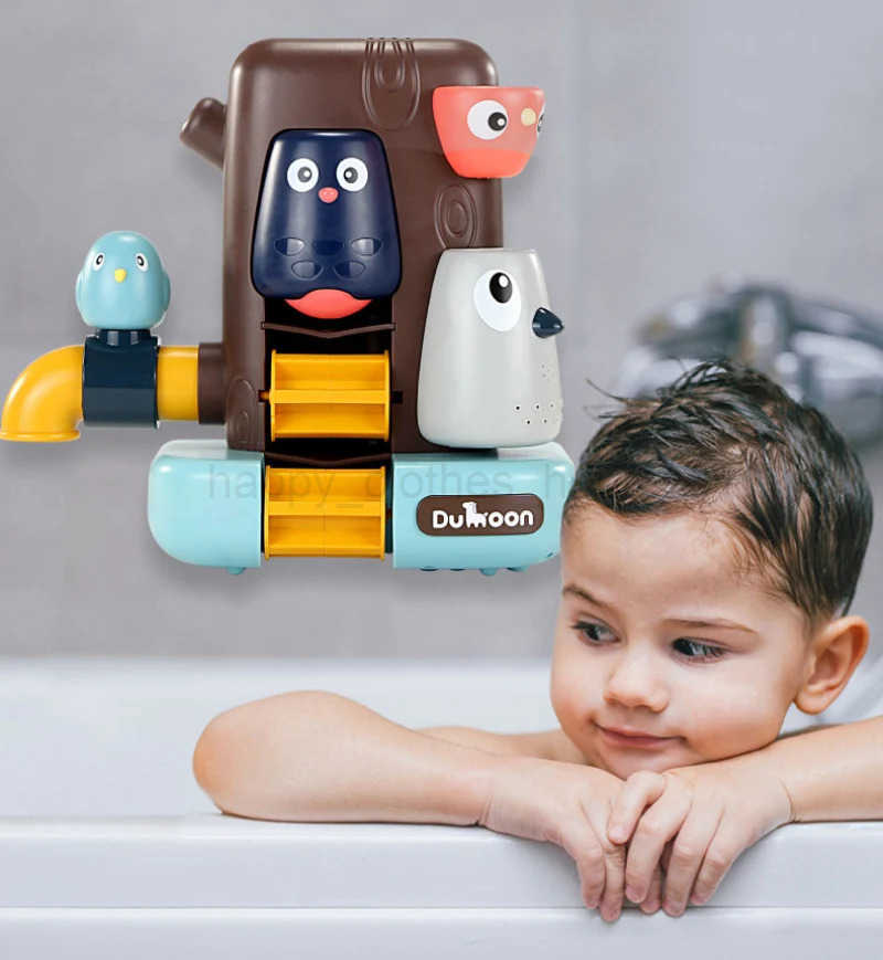 Cute Bath Toy for Baby Bathroom Pipeline Water Spray Shower Game Bird Mushroom Swimming Bathtub Bathing Gift for NewbornXJ241207