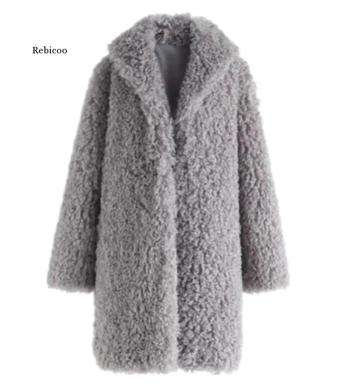 Fake fur womens faux fur coat womens Lambswool jacket womens winter thick fur coat womens long coat 241202
