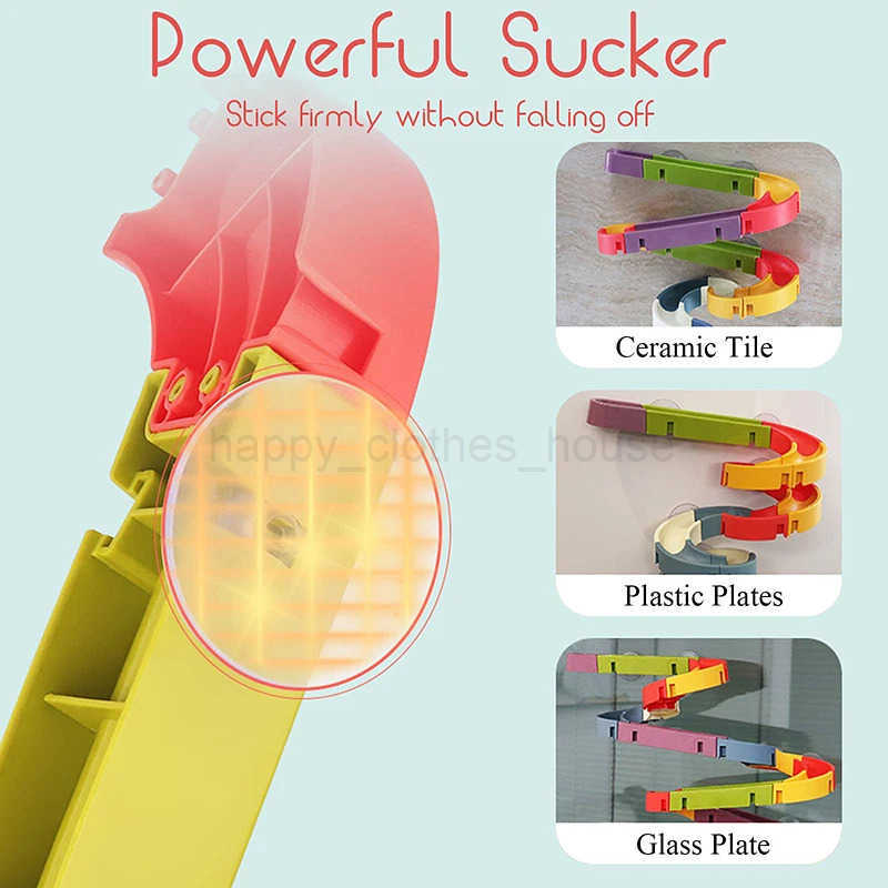 Baby Bath Toys Water Slide Track with Suction Cup Ducks DIY Marble Race Run Assembling Bathroom Bathtub Kids Toy Children GiftsXJ241207