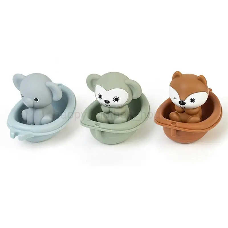 Bath Boats For Kids 6X Floating Stackable Water Table Toys Shower Beach Bathtub Toys With Animal Bath Toys For Toddler BirthdayXJ241207