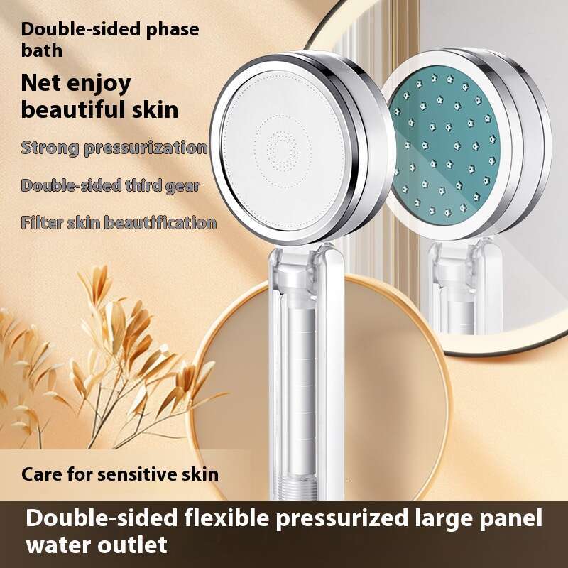 Double sided household bathroom water heater, pressurized shower showerhead, showerhead set