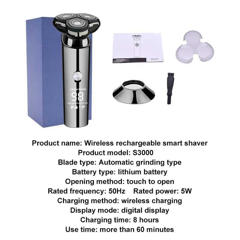 S3000 Wireless 4D Electric Shaver Mens Razor USB Rechargeable Waterproof BaseXJ241207