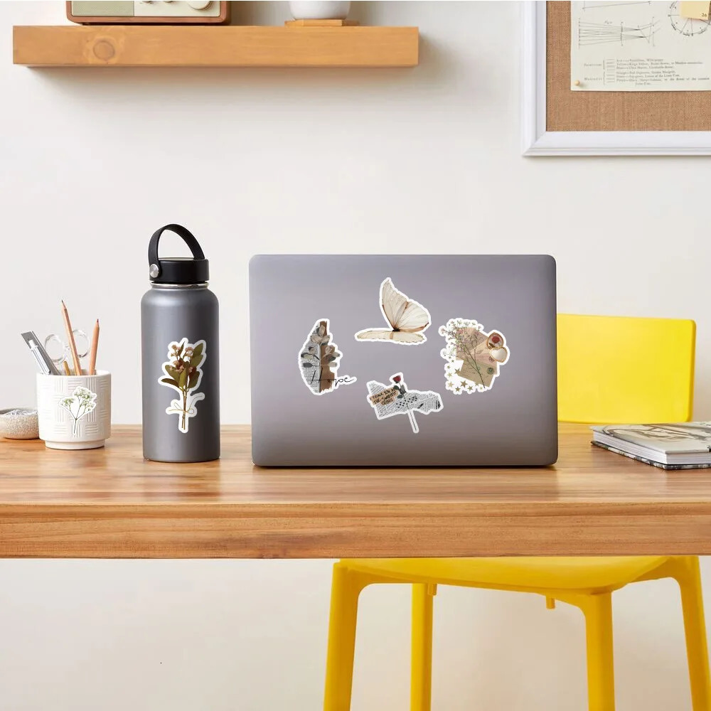 10/30/60/120 pieces of retro art flower butterfly aesthetic stickers retro stickers decoration laptops luggage scraper books car graffiti stickers 241