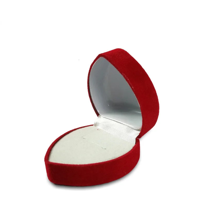 Heart shaped ring box velvet red bead treasure box earring display box bracket gift box wedding ring box counter display ring 241206