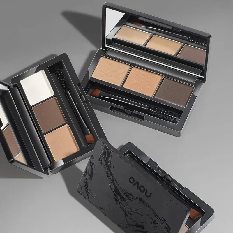 3 Colors Eyebrow Powder Palette Makeup Smoky Grey Coffee Brows Powder Waterproof Natural Brow Enhancers Professional Brow Pencil 241206