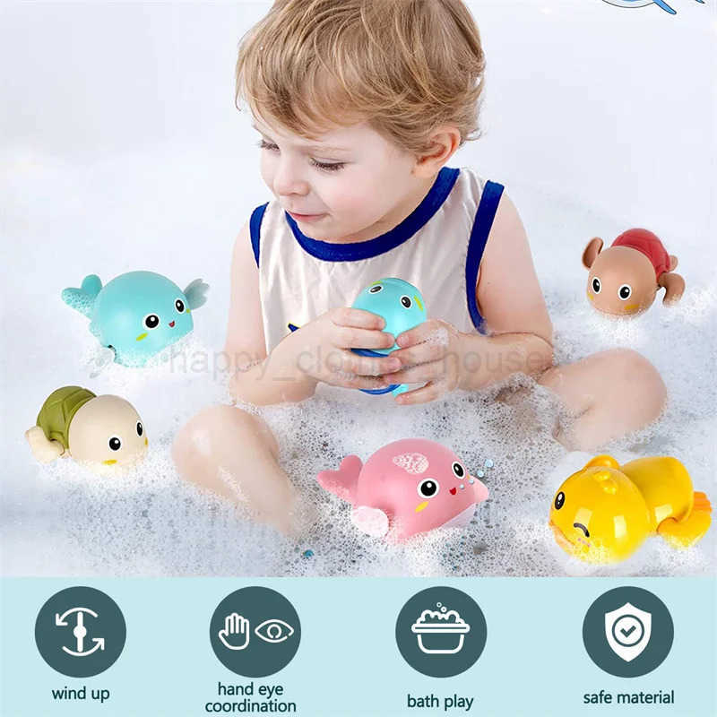 Baby Bath Toys For Children New Baby Bath Swimming Bath Toy Cute Frogs Clockwork Bath Toy brinquedos infantil XJ241207