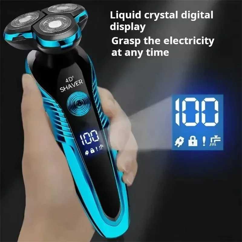 NEW 4-in-1 New Electric Multi-kinetic Shaver Digital Display Fast Charge Full Body Wash RazorXJ241207