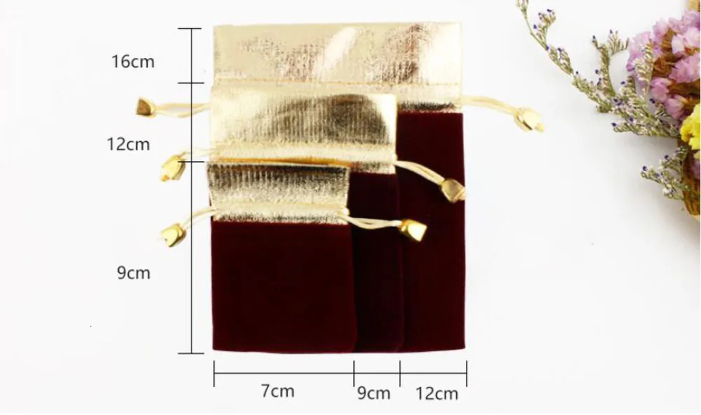 Elegant velvet bag Lint bag flannel jewelry bag Charpie Motarium cotton flannel gold-plated packaging bag 50 pieces/batch 241206