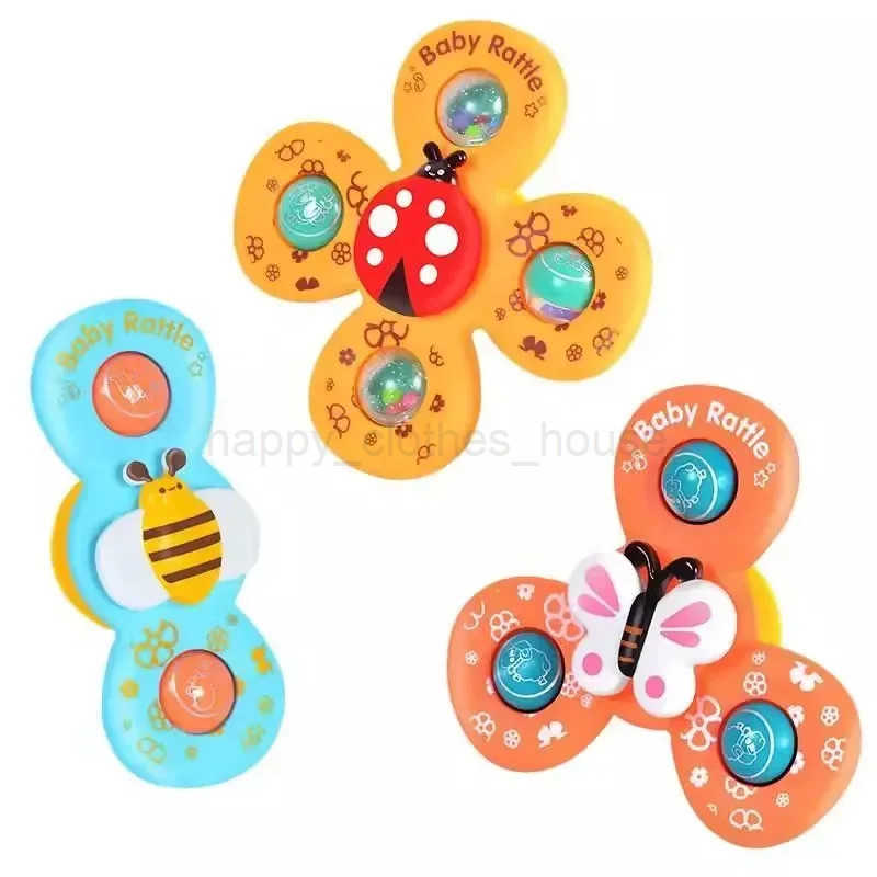 Suction Cup Spinner Toy 3PCS Windmill Animal Hand Spinning Toys Sensory Toys for Baby Toddlers Birthday Gift Bath ToysXJ241207