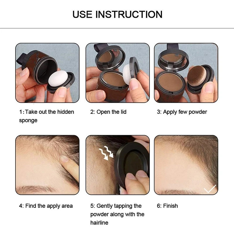 Hair Line Powder 4g Black Root Cover Up Natural Instant Waterproof Hairline Shadow Powder Hair Concealer Coverage 14 color 241206