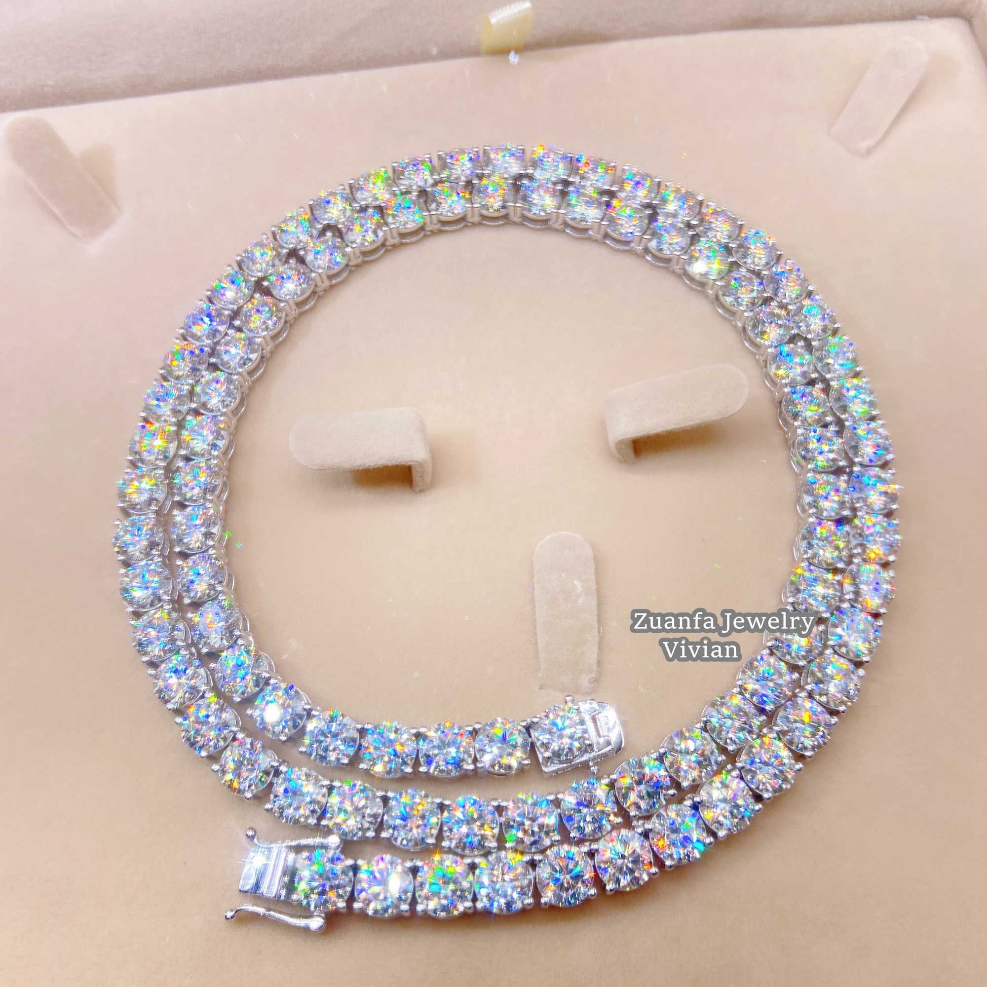 2MM 3MM 4MM 5MM 6.5MM 7MM 7.5MM 8MM Classic Necklace Silver VVS Moissanite Mens Chains Fine Jewelry Tennis Chain