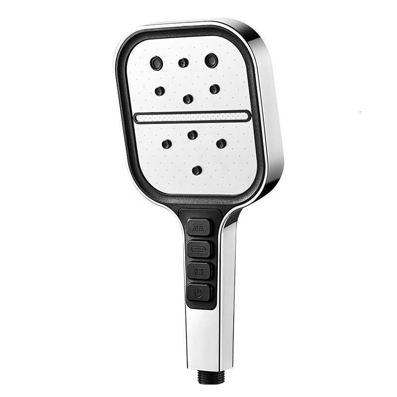 Turbocharged household water heater, shower, pressurized showerhead, square seven level showerhead