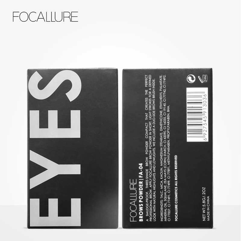 Focallure Waterproof Eyebrow Powder Palette Natural Brown Eye Brow Make up Palette Long Lasting Eye Brow Makeup Kit 3 Colors 241206