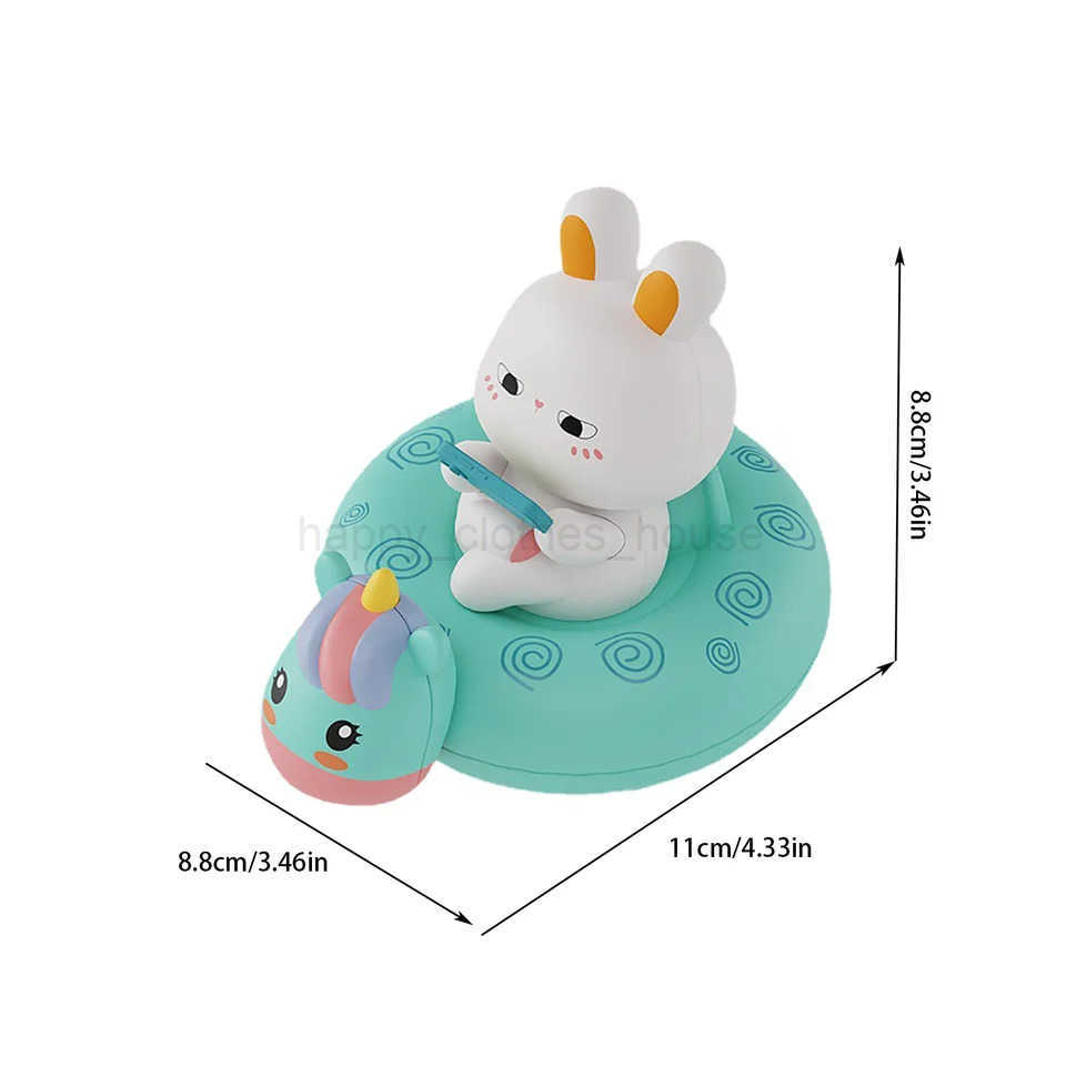 Childrens Water Playing Chain Rabbit Cute Pig Swimming Circle Clockwork Rowing Baby Bathroom Shower Interactive ToyXJ241207