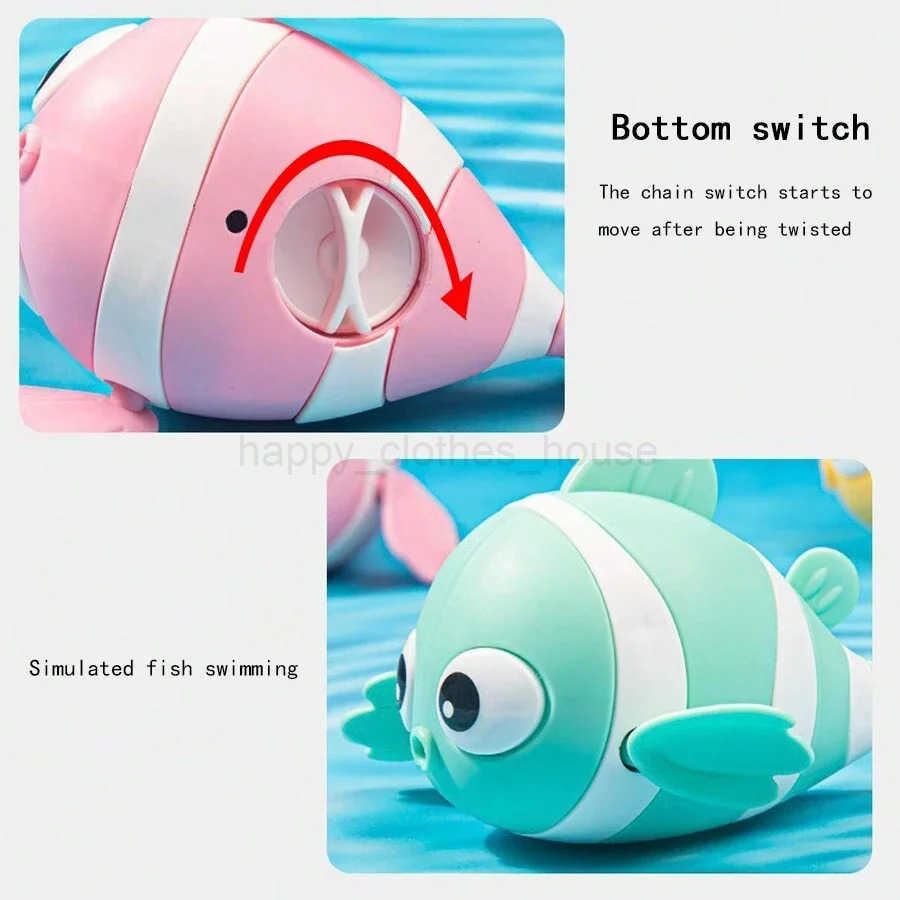 1/3Pcs Fun Bath Toy Animal Clockwork Bathtub Swimming Pool Toy For Toddlers Baby Playing Water Clownfish Crab Dolphin Bath ToysXJ241207