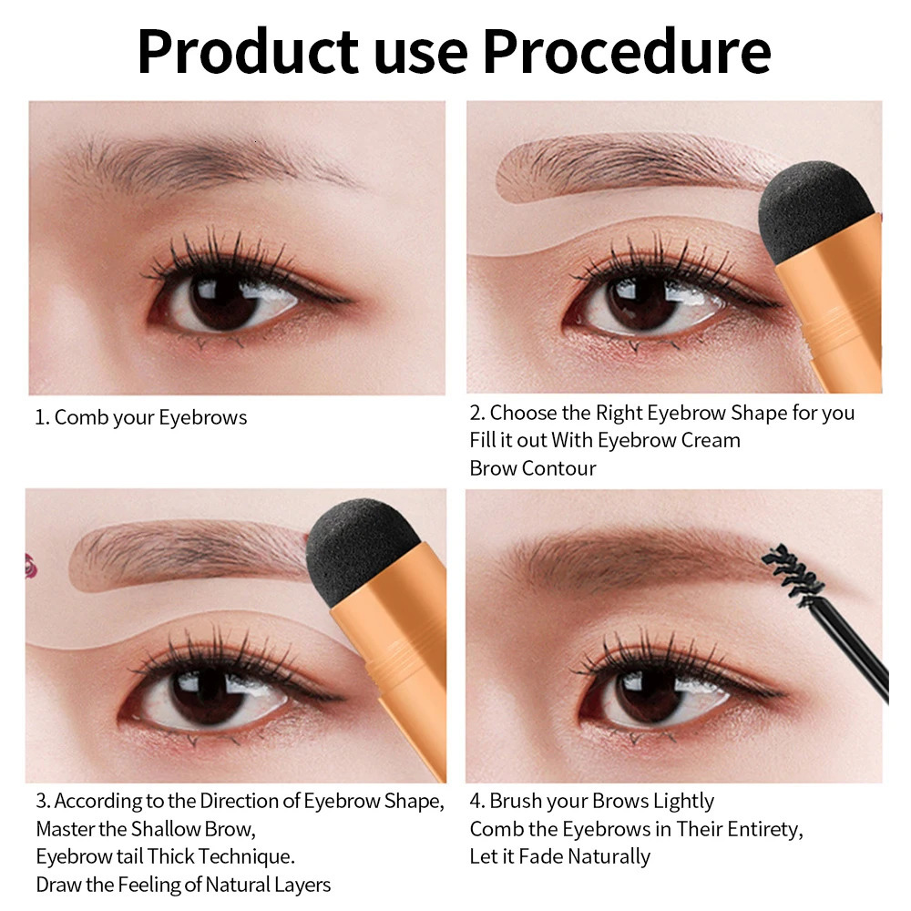 1PC Eyebrow Powder Stamp Tint Stencil Kit Cosmetics Waterproof Womens Makeup Eyebrows Enhancer Tattoo Tint for Eyebrows 241206
