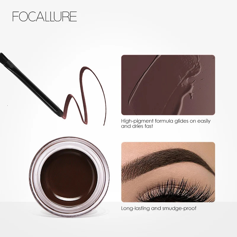 Wholesale FOCALLURE Eyebrow Cream Gel Enhancers Long-lasting Waterproof Eye Brows Pomade Gel With Brushes For Women Makeup 241206