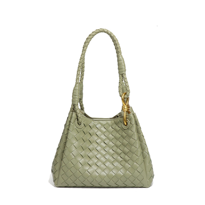 Handwoven British Style Parachute New Summer Metal Rope Buckle, Single Shoulder Crossbody Bag, Vegetable Basket Tote Bag