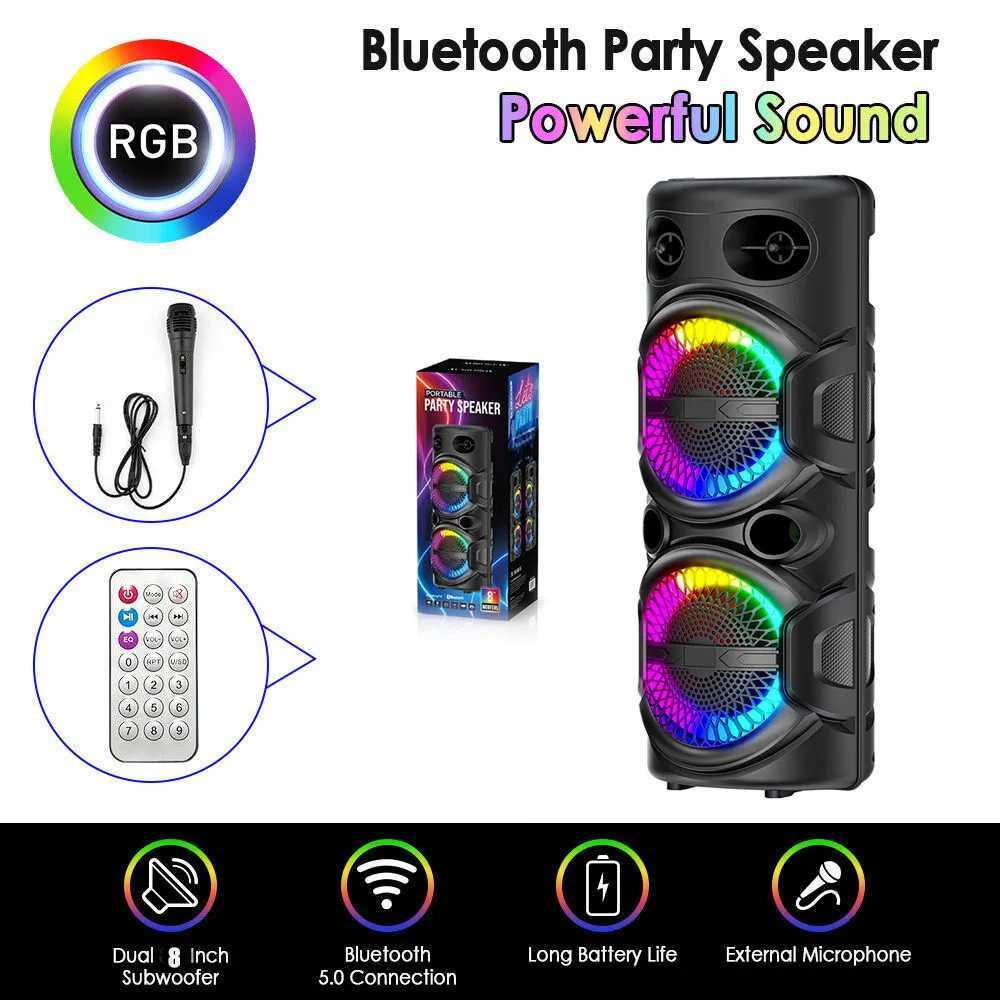 3000W portable wireless connections speaker subwoofer bass system party DJ charging LED light loud speaker X241207