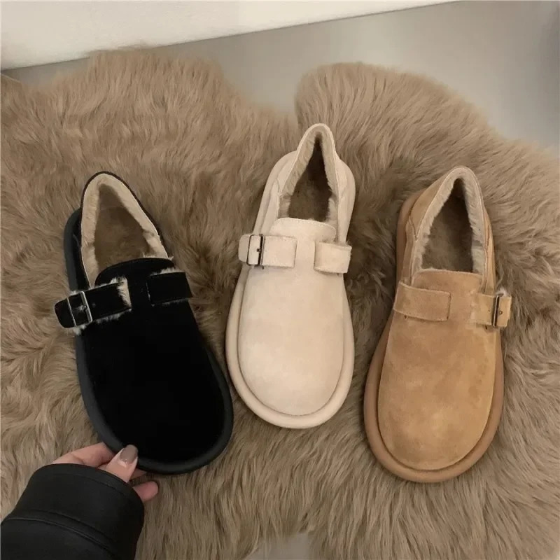 Womens Shoes Sen Series Khaki Flat Shoes French Retro Single Shoes Lefu Shoes Frosted Boken Shoes Autumn and Winter 241206
