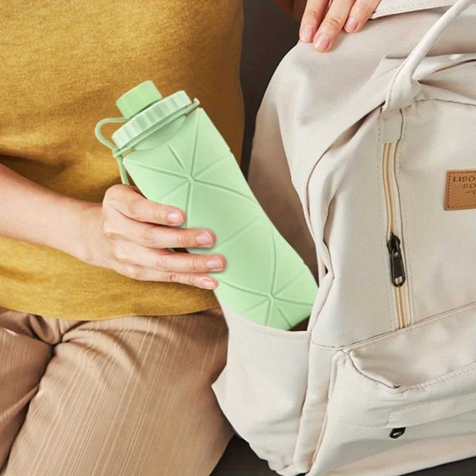 600ml Large Capacity Outdoor Travel Sports Portable Silicone Water Food Grade Telescopic Foldable Cup Z260202