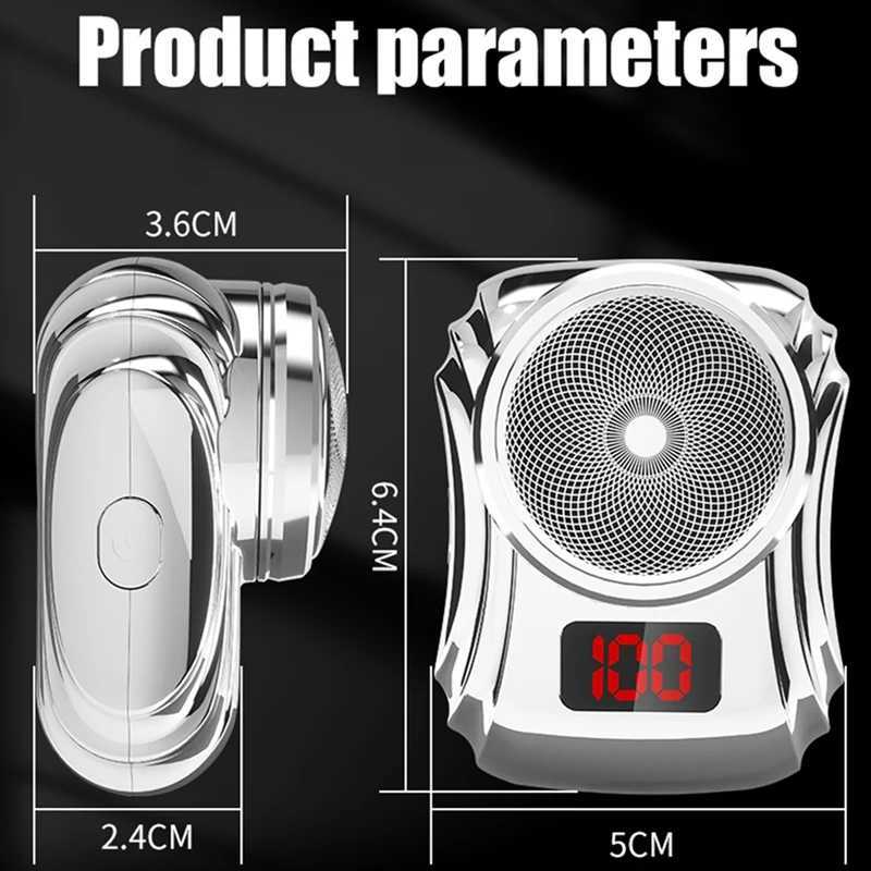 Electric Shaver USB Rechargeable Digital Display Shaver Mini Portable Multifunctional Travel Mens Razors WaterproofXJ241207