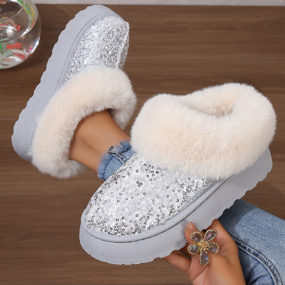 Classic Ultra Mini Platform Boot Winter Women Men Slip-on Shoes Suede Upper Wool Warm NEW Designer Slippers Size 36-44