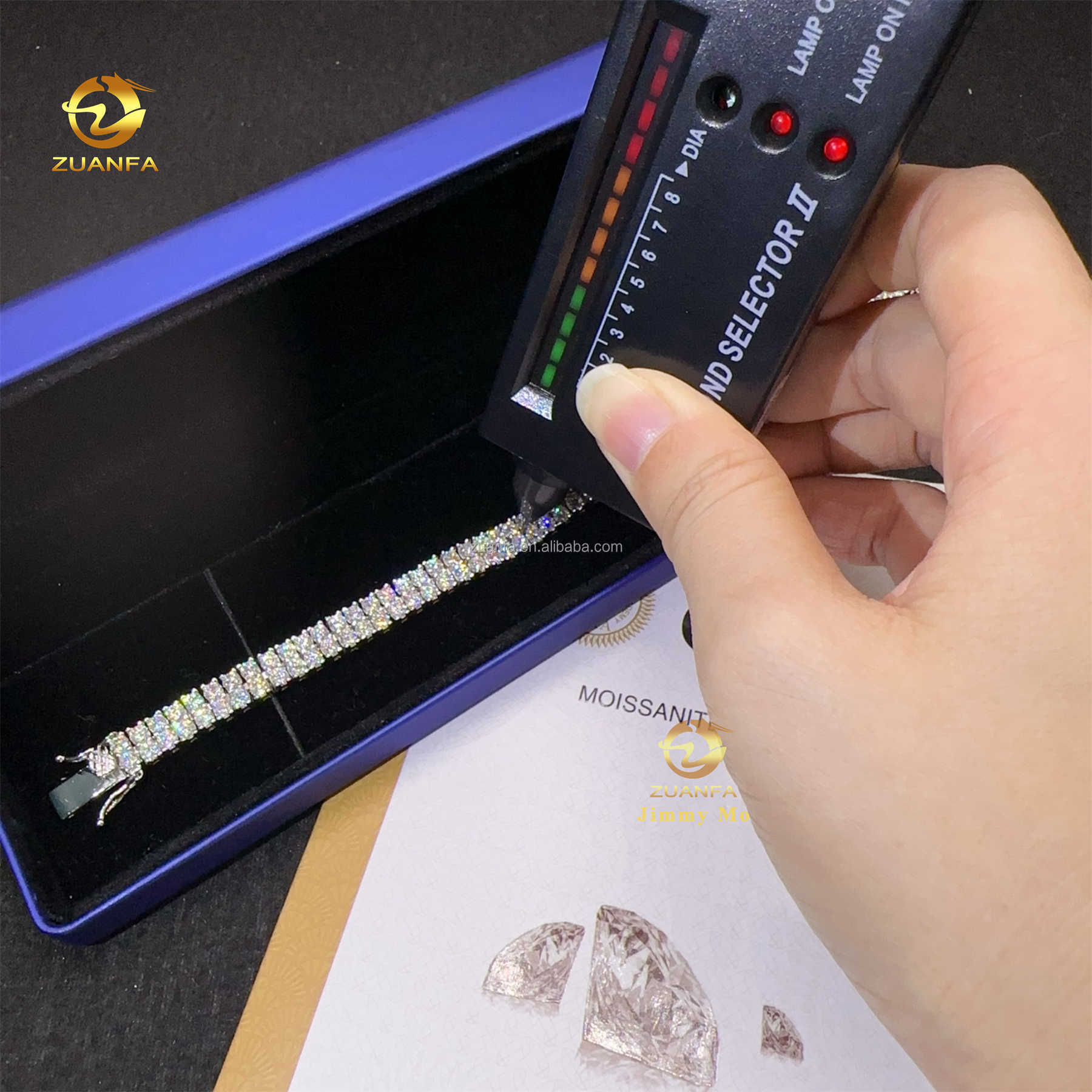 Pass Diamond Tester 3MM Two Rows 925 Silver Iced Out Hip Hop Fire Jewelry Moissanite Diamond Cluster Tennis Chain Bracelet Men