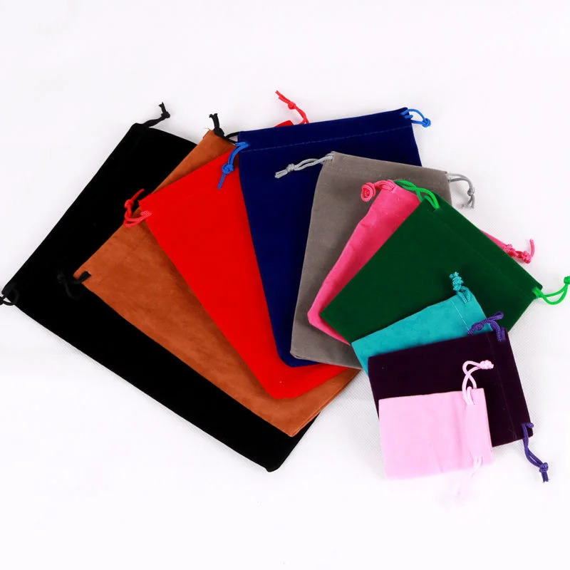 Multi colored velvet jewelry display bag with drawstring velvet bag for amulets jewelry packaging bags wedding/Christmas gift bags 241206