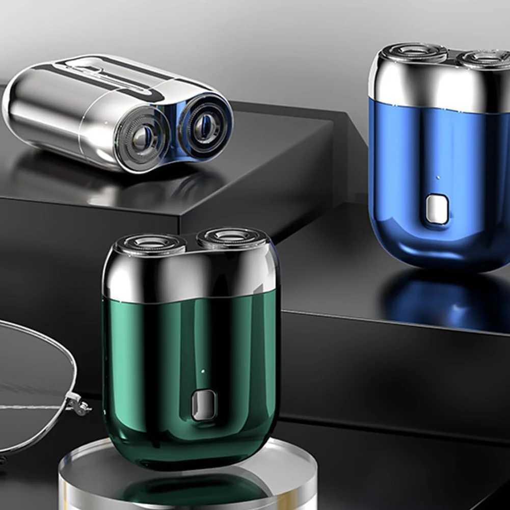 Mini Electric Shaver Double Head Electric Razor Waterproof Pocket Razor Rechargeable Travel Shaver Magnetic Beard TrimmerXJ241207