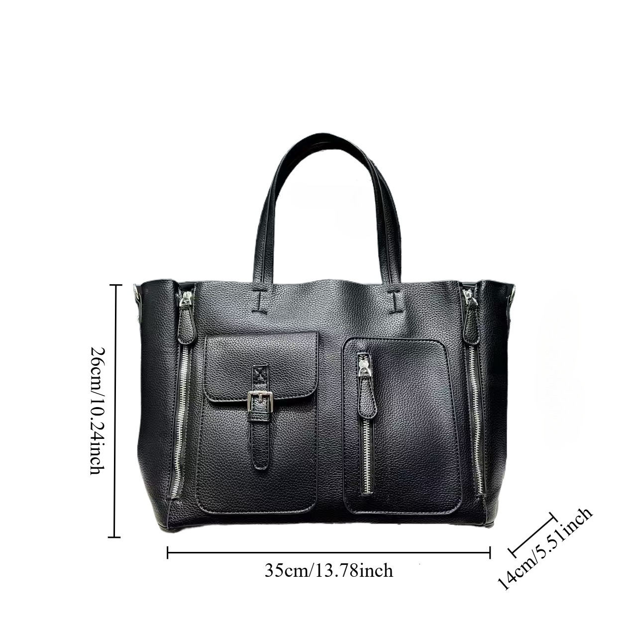 TEMU Women's Fashion Multi Zipper Pocket Handbag, Japanese and Korean Trendy Simple Shoulder Bag