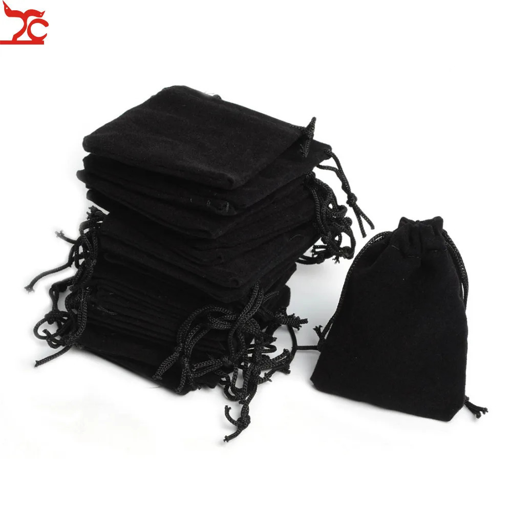 100 pieces/batch of velvet drawstring bags/jewelry bags Christmas wedding gift bags and De Bijoux velvet bags 241206