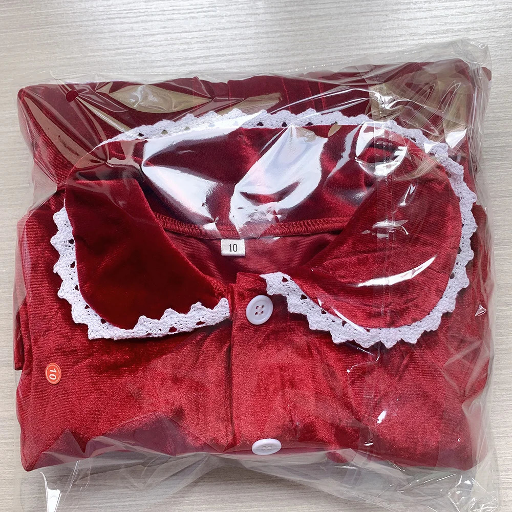 christmas pyjamas for family red velvet girls outfits 0-12 years matching baby kids women sleepwear childrens pajamas sets 241206