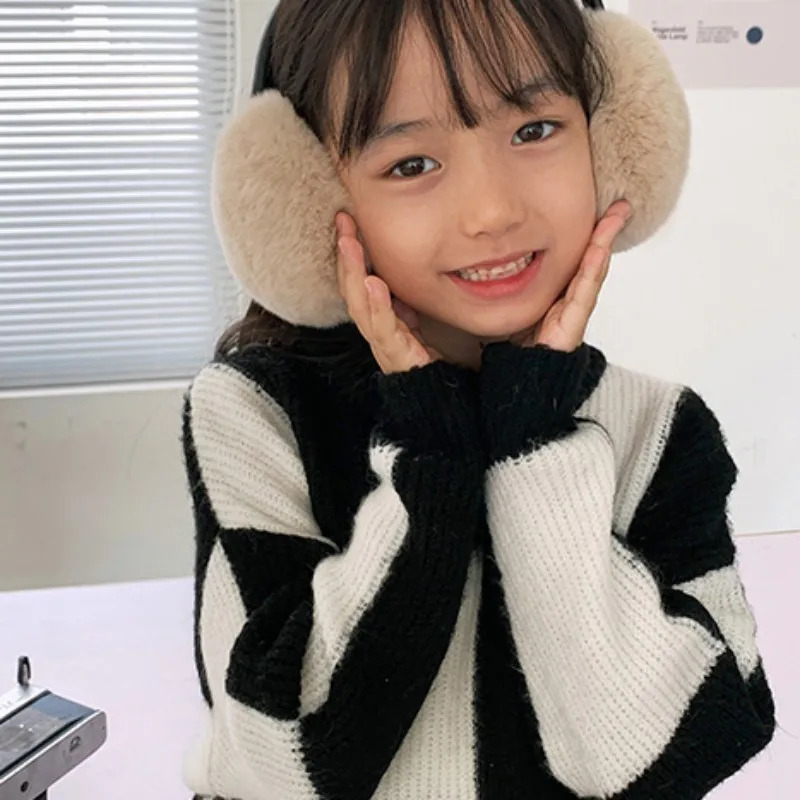 1 Real Fox Fur Soft Plush Earrings Winter Accessories Warm Earrings Children and Girls Fashion Earrings 241205