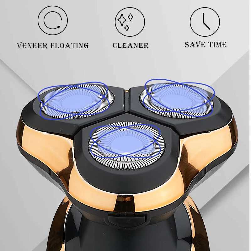 Electric Shavers For Men Rechargeable Men Electric Razor USB 3Blades Portable Water Proof Shaving Machine ZOZEN Electric ShaversXJ241207