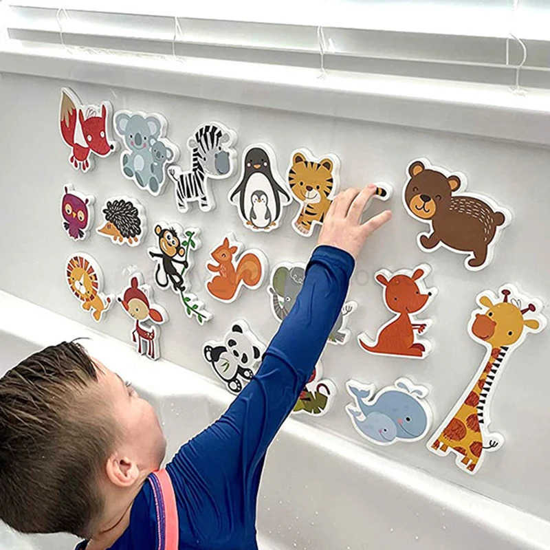 Baby Bath Toys Fun Foam Animals Cognitive Floating Toy Traffic Bathroom Bathtub Toys for Babies Boys Gifts Early Educational ToyXJ241207