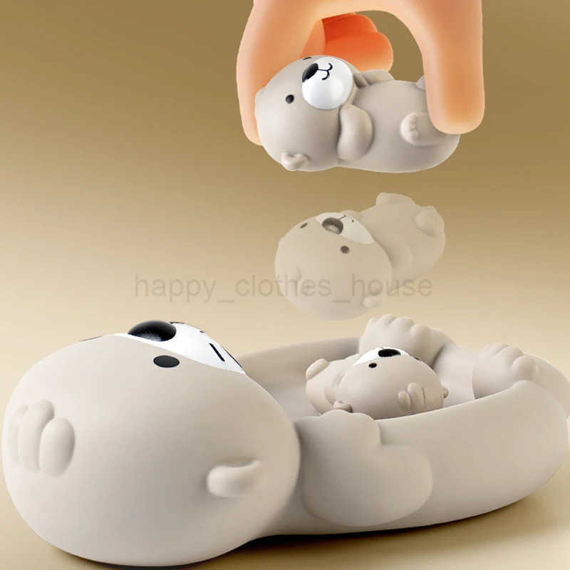Baby Toy Otter Family Set Bath Toy for Kids Soft Silicone Bathroom Toys Cognitive Otter Sealed Floating Bathtub Toys For BabyXJ241207