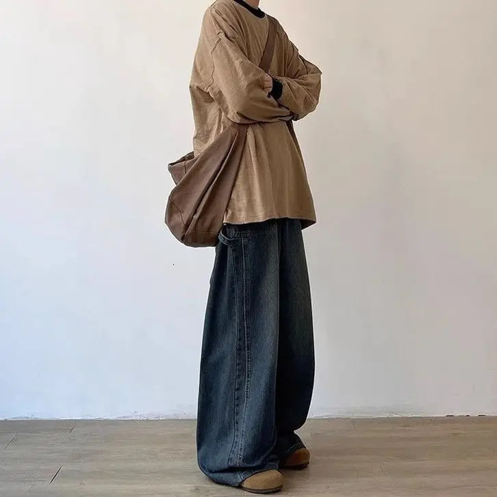 Summer American Street Mens and Womens Fashion Retro Straight Loose Jeans Couple Wash Wide Leg Casual Pants y2k 241204