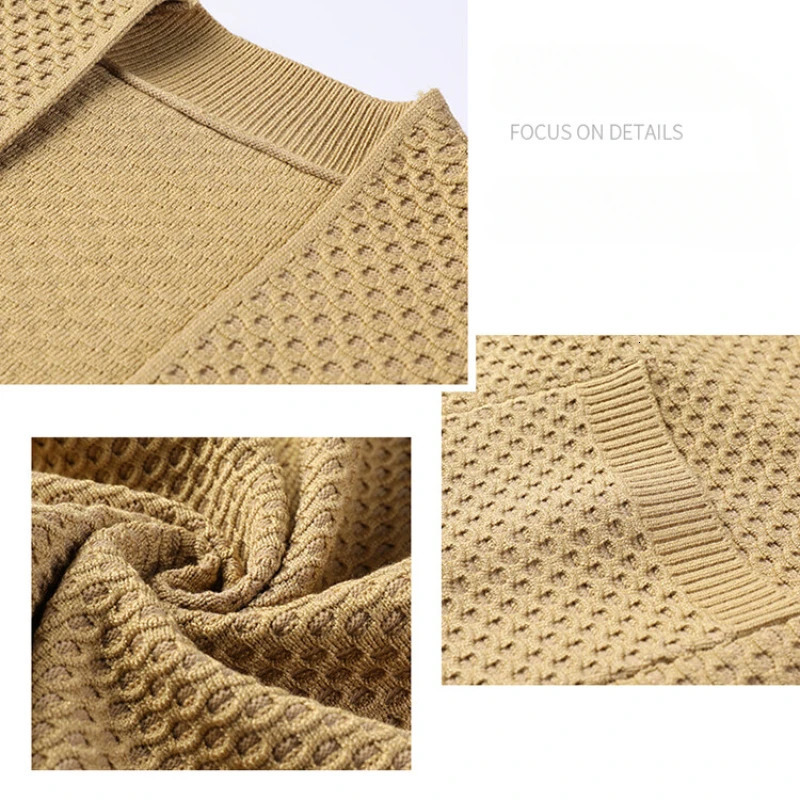 Mens Classic Polo Pattern Cardigan Zipper Free Shawl Daily Work Business Thin Coat Texture Top 241206