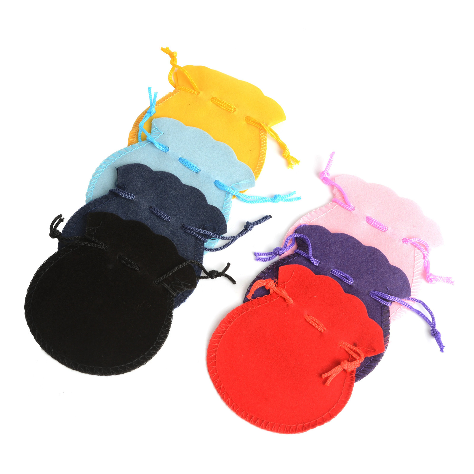 100 pieces of 7 * 8cm 9 * 12cm velvet bags drawstring bags Karabash jewelry packaging bags wedding Christmas party gift bags 241206