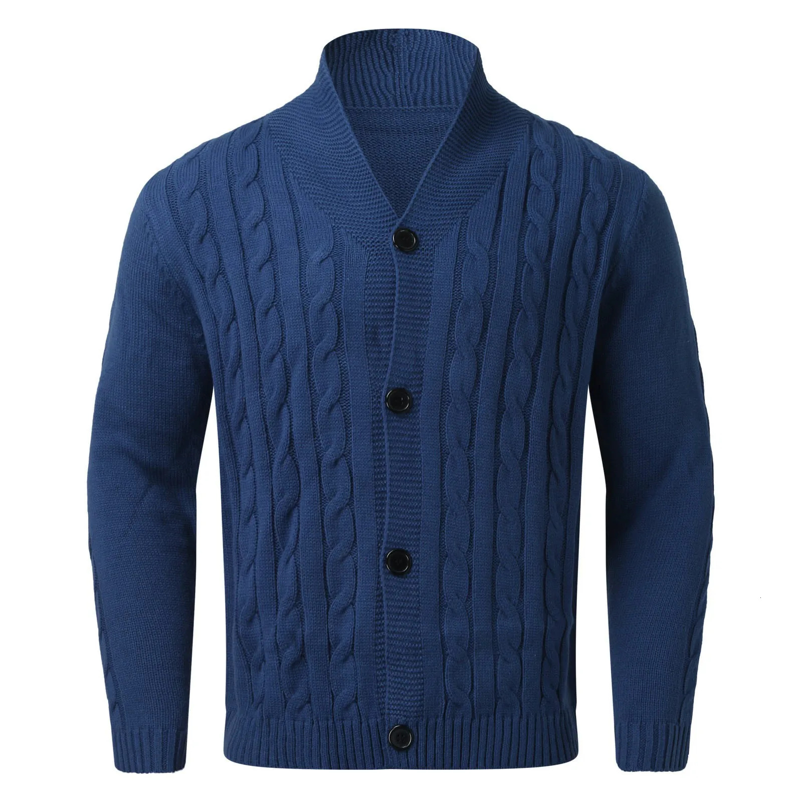 Mens fashion British knitted cardigan 2024 shawl collar loose fitting long sleeved single breasted 241206