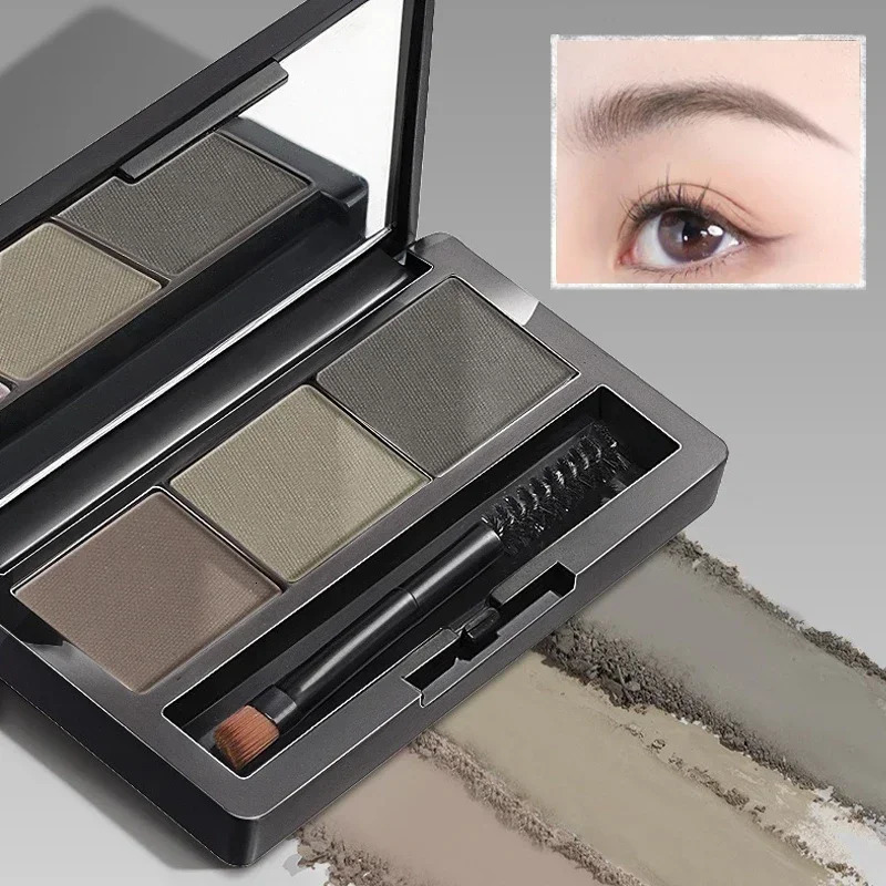 3 Colors Eyebrow Powder Palette Makeup Smoky Grey Coffee Brows Powder Waterproof Natural Brow Enhancers Professional Brow Pencil 241206