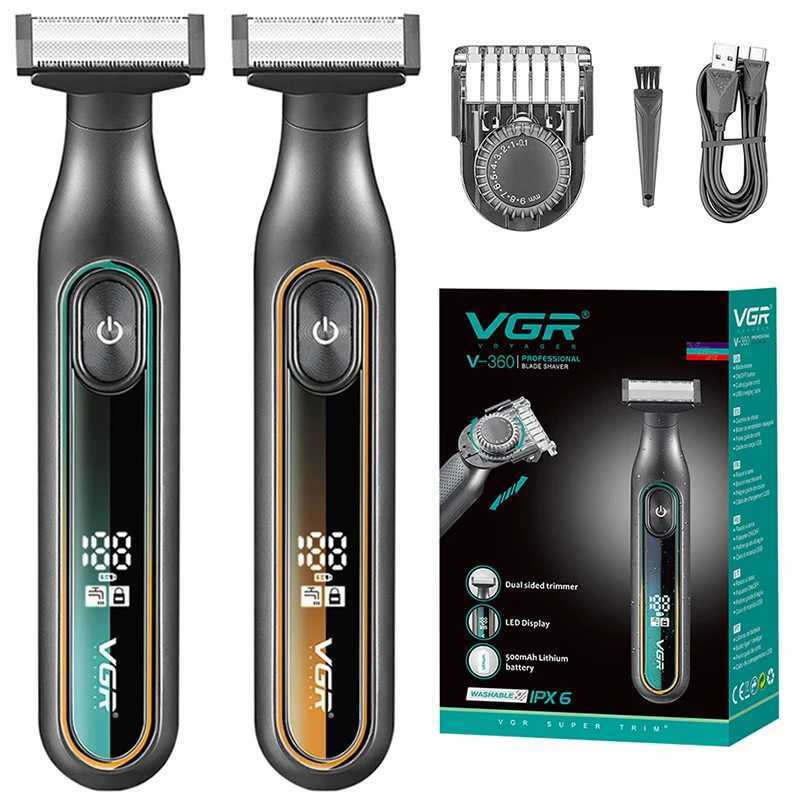 VGR Mens Face Body Electric Shaver Adjustable Beard Body Hair Trimmer Rechargeable Electric Razor Wet DryXJ241207
