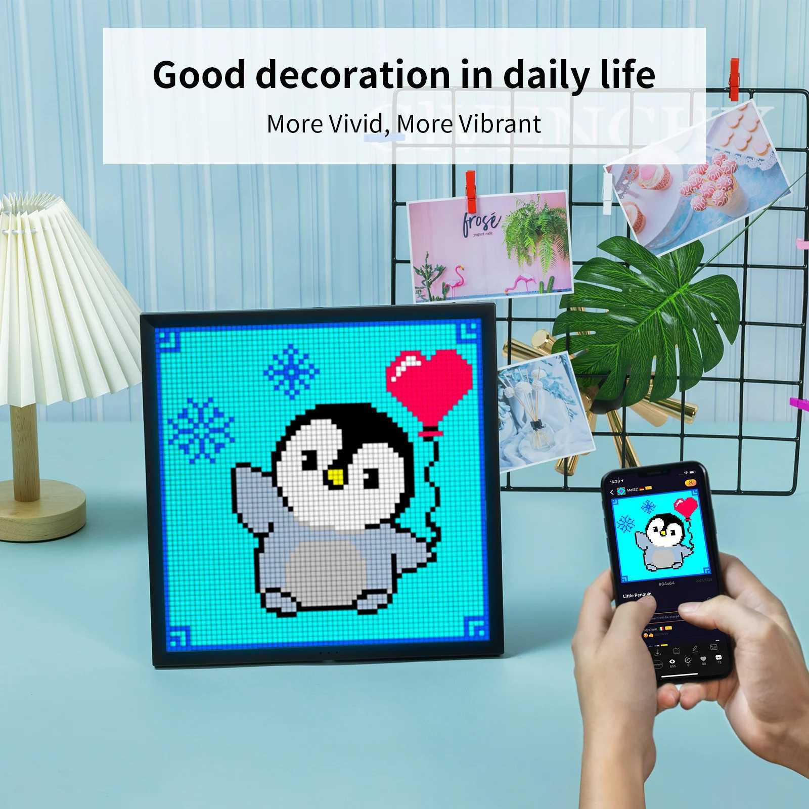 Divoom Pixoo 64 WiFi Pixel Art Display WiFi Cloud Digital Framework with Application Control 64 X 64 LED Panel Used for Game Room Decoration X241207