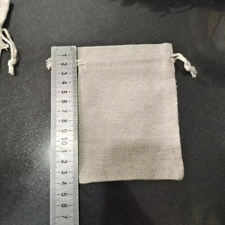 50 pieces/batch 7x9 9x12 10x14cm Burlap gift bag Jute drawstring bag Cotton linen jewelry bag Wedding display packaging gift bag 241206
