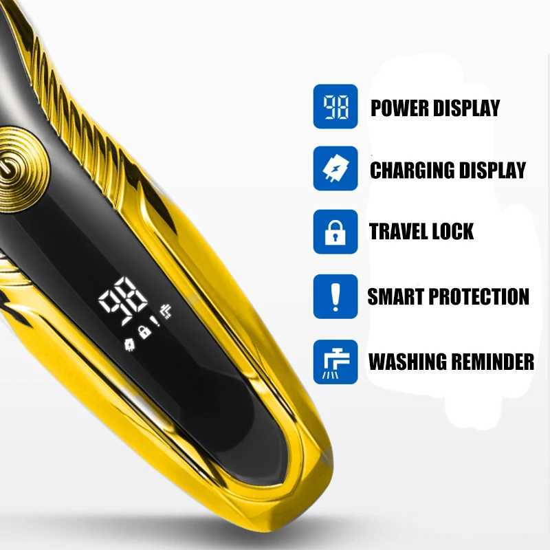 Electric Shavers For Men Rechargeable Men Electric Razor USB 3Blades Portable Water Proof Shaving Machine ZOZEN Electric ShaversXJ241207