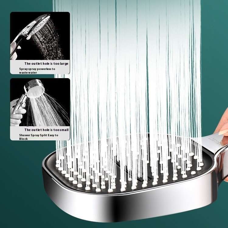 Square filter showerhead, super pressurized handheld household bathroom shower heater, large water volume for showering and bathing